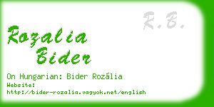 rozalia bider business card
